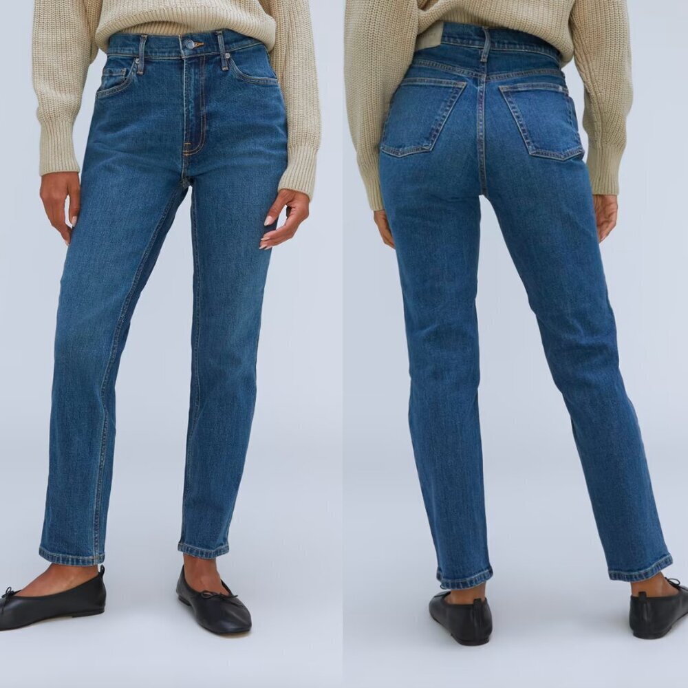 ☀️ EVERLANE The Original Cheeky Jeans Organic Cotton 28 Regular Medium Wash